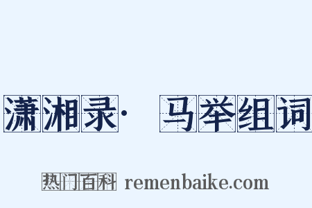 潇湘录·马举组词是什么意思的图片